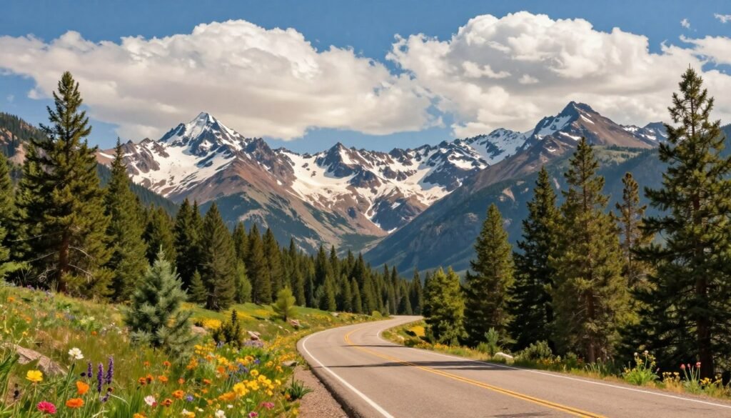 Colorado mountains along a high-country road trip route